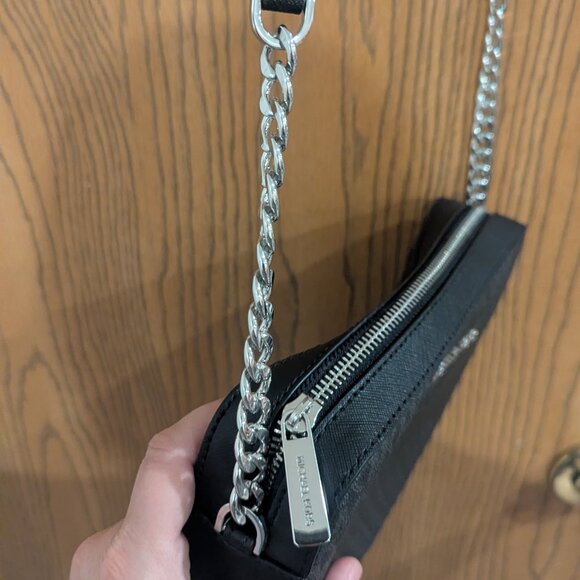 NWT Michael Kors Jet Set Large Logo Crossbody Bag with Silver Tone Hardware - Picture 3 of 9